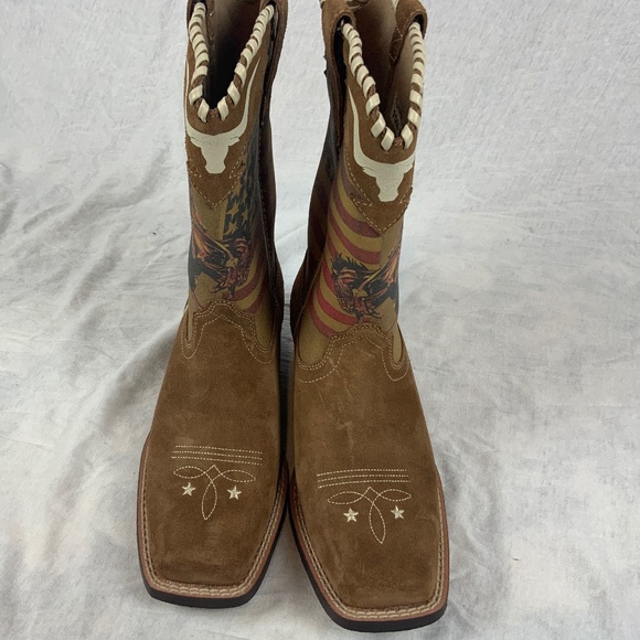 Ariat Youth Futurity Rodeo Boots — Size 4 — Chestnut Suede — New Without Box - Picture 3 of 4